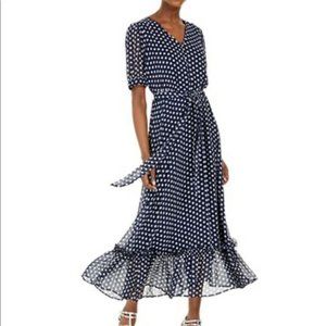 NWT Calvin Klein Black and White Polka Dot Dress. Size 8